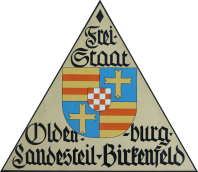"Freistaat Oldenburg - Landesteil Birkenfeld" Schild zur Kennzeichnung der Staatsgrenzen